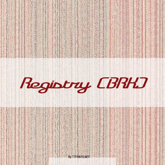Registry (BRK) example